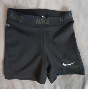Nike Pro shorts black with white swoosh